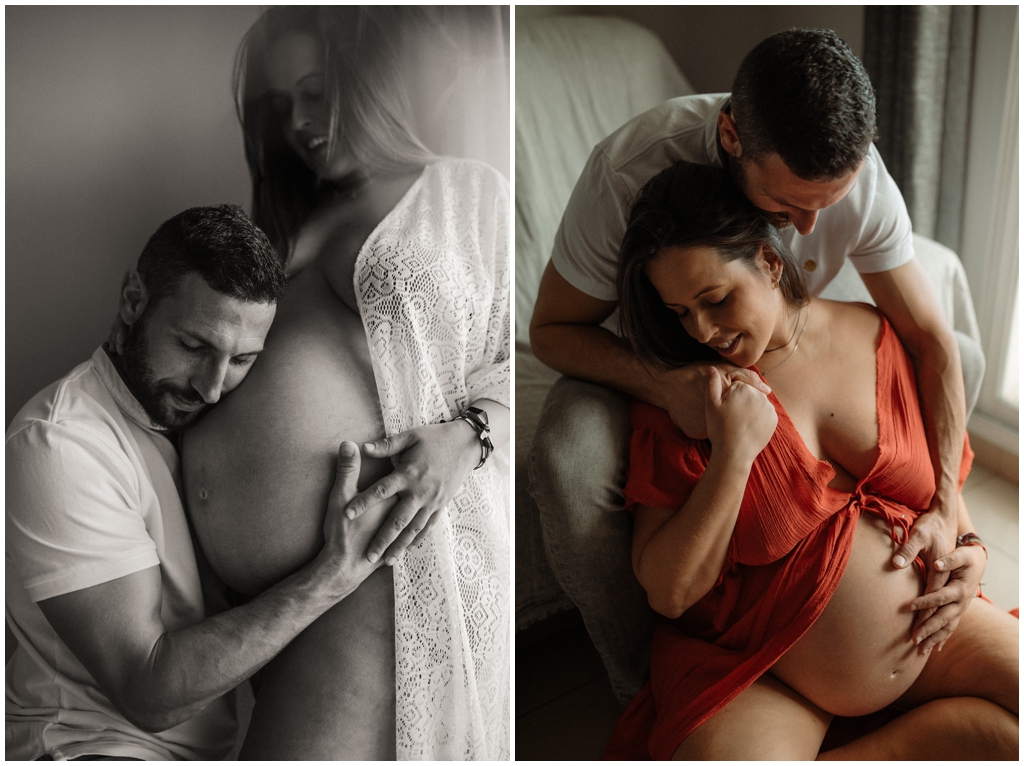 fotos de embarazada con su pareja en casa